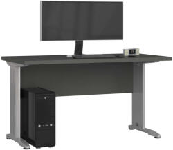 AKORD Grafit Szürke Számítógépasztal BM-135 Mat Kivitelben, Laminált Lappal, Modern Fém Lábakkal, 135 cm Szélesség (BIUBM-135SZ)