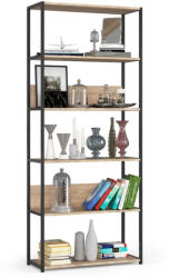 AKORD Loft Fém Polcrendszer - 6 Polc - 80x192x32 cm (REGMETCZARSONCL800)