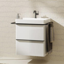 Hansgrohe Xelu Q Mosdószekrény mosdóhoz 580/475 két fiókkal, matt fekete fogantyú/magasfényű fehér 54023670 (54023670)