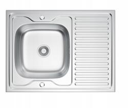 Erga HD, 1 kamrás acél mosogató 800x500x160 mm hosszú lefolyóval, vászon dekorral, ERG-MLS-HD8050DN (ERG-MLS-HD8050DN)