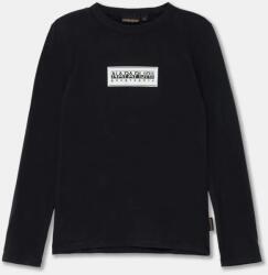 Napapijri gyerek pamut hosszú ujjú felső S-CHAMOIS LS fekete, NP0A4HYK0411 - fekete 134-140