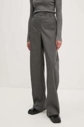 Remain melegítőnadrág gyapjúkeverékkel Curved Leg Pants szürke, magas derekú egyenes, 5018991959 - szürke 40
