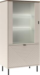 TEMPO KONDELA Vitrină joasă, caşmir/stejar castello, EYCO 1D1W Comoda