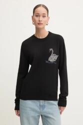 MSGM gyapjú pulóver könnyű, női, fekete, 3742MDM200.247786 - fekete M