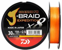 Daiwa Fir Textil Daiwa J-Braid Expedition X8 PE 150m 0.06mm-0.20mm Smash Orange (12550.018)
