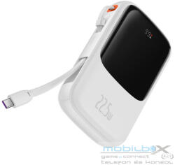 Baseus powerbank 10000 mAh with built-in cable + cable USB A to Type C PD QC3.0 3A 22, 5W PPQD020102 white