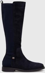 Tommy Hilfiger csizma ESSENTIALS LONGBOOT sötétkék, női, lapos talpú, FW0FW07476 - sötétkék Női 41