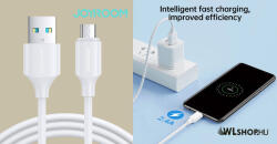 JOYROOM MicroUSB töltőkábel, 2, 4A, 1m, Joyroom - Fehér (S-UM018A9 1m MW)