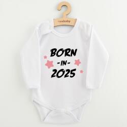NEW BABY Body pentru copii cu imprimeu New Baby BORN IN 2025 roz, mărime 68 (4-6l)