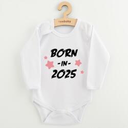 NEW BABY Body pentru copii cu imprimeu New Baby BORN IN 2025 roz, mărime 80 (9-12l)