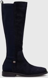 Tommy Hilfiger csizma ESSENTIALS LONGBOOT sötétkék, női, lapos talpú, FW0FW07476 - sötétkék Női 36