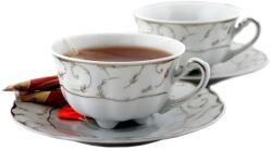 Ćmielów Serviciu ceai portelan, VIVIEN decor ARGINT, 6 persoane, 220 ml - VAC 220 (5907710027721)