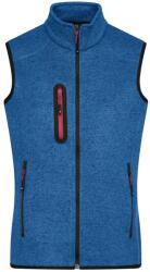 Daiber Vesta din fleece tricotat de bărbați JN774 - Albastru regal prespălat / roșie | 2XL (JN774-1757461)