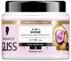 Schwarzkopf Masca Iluminatoare 4-in-1 pentru Parul Tern, Casant - Schwarzkopf Gliss 4-in-1 Shine Bond-Building Hair Mask, Medium Care, 400 ml