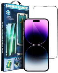  5D Full Glue Edzett üveg iPhone 16 Pro Max fekete + applikátor üvegfólia