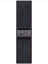 Apple Curea Apple pentru Apple Watch 46mm Nike Sport Loop, Black/Blue Nike Sport Loop (MYJD3ZM/A) (MYJD3ZM/A)