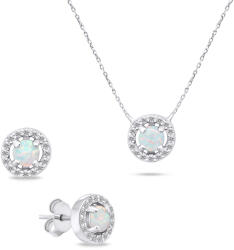 Brilio Silver Set fermecător de bijuterii de argint SET225W (cercei, colier)