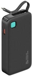 Awei xy vésztöltő usb+type-c aljzat (10000mah, 20w, pd gyorstöltő, led kijelző + fix type-c kábel) fekete (10KCD22401) - rufusz