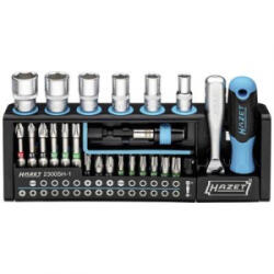 HAZET SmartHolder (2300SH-1) Bit készlet 39 részes Egyeneshornyú, Kereszthornyú Phillips, Kereszthornyú Pozidriv, Belső hatlap, TORX, Külső