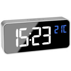 TFA Digitális kvarc ébresztőóra, 2 ébresztési idő, ezüst, (60.2032. 54)