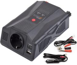 Technaxx Invertor de tensiune Technaxx TE24, 300W, alimentare 12V, iesire 230V, USB-A, USB-C (Negru) (5029TX)