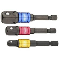 VIGOR (V7603/3) Dugókulcs adapter készlet Meghajtás (csavarhúzó) 1/4 (6, 3 mm) Elhajtás 1/4 (6.3 mm), 3/8 (10 mm), 1/2 (12.5 mm) 1 készlet