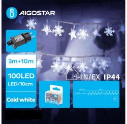 Aigostar Instalație LED de Crăciun de exterior Aigostar 100xLED/8 funcții 13m IP44 alb rece (AI1433)