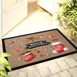 Deconline Crafts Egyedi neves karácsonyi Lábtörlő 60x40 cm "Candy Christmas" színes HD (DO129196-Doormat-60x40)