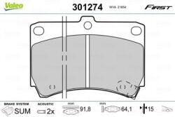 VALEO set placute frana, frana disc VALEO 301274 (301274)