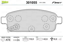 VALEO set placute frana, frana disc VALEO 301055 (301055)