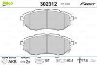 VALEO set placute frana, frana disc VALEO 302312 (302312)