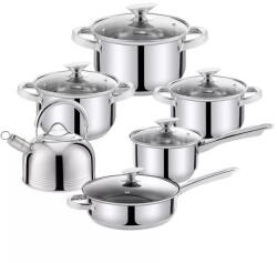HausRoland Set oale, ceainic si ustensile HausRoland HR150-1, Otel inoxidabil, Inductie, 11 piese, Inox (HR150-1)