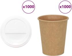 vidaXL 1000 db papír kávéscsészék fedővel 8oz 200ml (3325220)