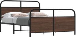 vidaXL barna tölgy színű fém ágykeret matrac nélkül 140 x 190 cm (3318661)