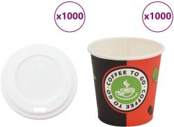 vidaXL 1000 db papír kávéscsészék fedővel 4oz 120ml (3325211)
