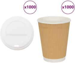 vidaXL 1000 db papír kávéscsészék fedővel 16oz 400ml (3325226)