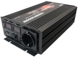 Houli Power Inverter 12V-ról 230V-ra, 1500W/3000W, tiszta szinusz hullám, 1 aljzat (HPZD0015U 12V/50Hz/230V/EU)