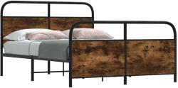 vidaXL füstös tölgy színű fém ágykeret matrac nélkül 140 x 190 cm (3318635)