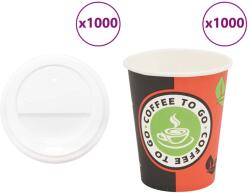 vidaXL 1000 db papír kávéscsészék fedővel 8oz 240ml (3325212)