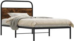 vidaXL ágykeret matrac nélkül 107x203 cm füstölt tölgy fűrészelt fa (4100205)