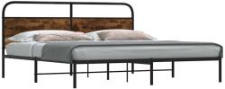 vidaXL füstös tölgy színű fém ágykeret matrac nélkül 183 x 213 cm (3318631)