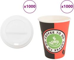 vidaXL 1000 db papír kávéscsészék fedővel 4oz 100ml (3325213)