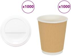 vidaXL 1000 db papír kávéscsészék fedővel 8oz 200ml (3325224)