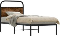 vidaXL Ágykeret matrac nélkül 75x190 cm gépesített fa füstölt tölgyfa (4100199)
