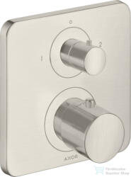 Hansgrohe AXOR Citterio M falsík alatti termosztátos kád/zuhany csaptelep elzárószeleppel, rozsdamentes acél hatású 34725800 (34725800)
