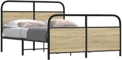 vidaXL sonoma tölgy színű fém ágykeret matrac nélkül 140 x 190 cm (3318648)