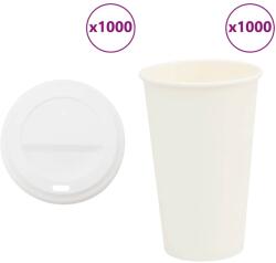 vidaXL 1000 db papír kávéscsészék fedővel 16oz 400ml (3325218)