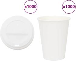 vidaXL 1000 db papír kávéscsészék fedővel 12oz 300ml (3325217)