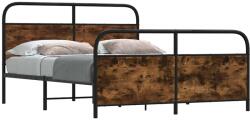 vidaXL füstös tölgy színű fém ágykeret matrac nélkül 193 x 203 cm (3318641)