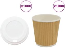 vidaXL 1000 db papír kávéscsészék fedővel 4oz 100ml (3325223)